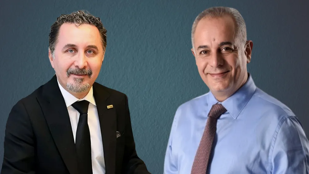 İZSİAD'da Hüseyin Cengiz (solda) hakkında gözaltı kararı verilmesinin ardından görevini Sirhan Özen'e bıraktığını açıkladı.