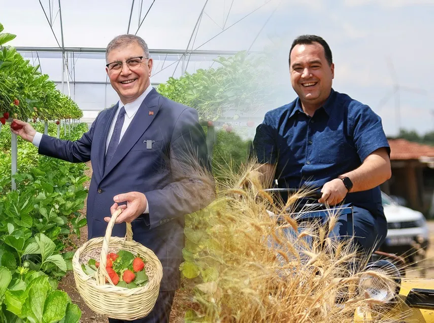 Enver Olgunsoy, İzmir Büyükşehir Belediye Başkanı Cemil Tugay ile Manisa Büyükşehir Belediye Başkanı Besim Dutlulu'ya ortak tarım havzasını birlikte yönetme çağrısı yaptı