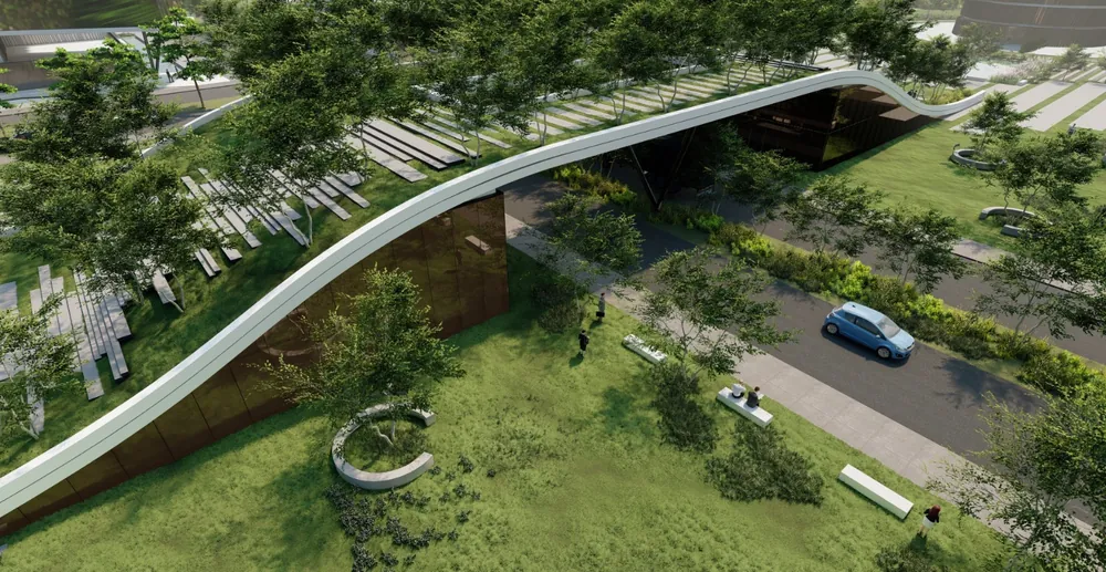 Bölgenin yeni genişleme alanının önemli kısmı yeşil alan olarak tasarlandı